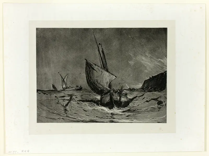 Fishing Boat in a Gale Wall Art by Eugène Isabey - High-Resolution Digital Print