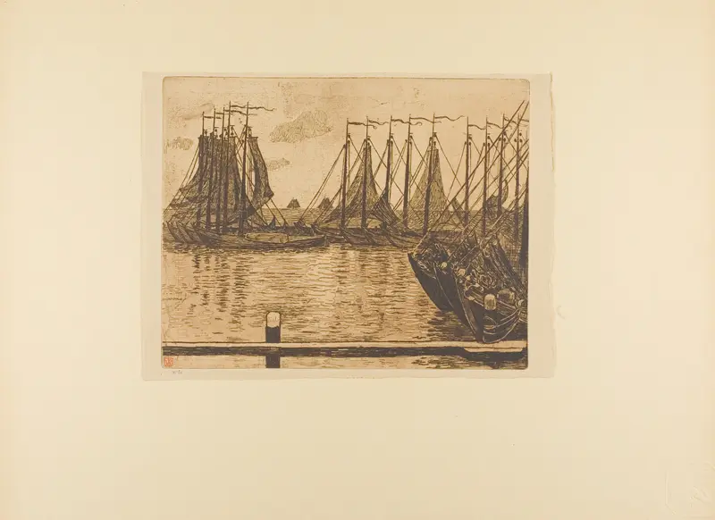 Fishing Fleet, from the seventh album of L'Estampe originale Wall Art by Théo van Rysselberghe - High-Resolution Digital Print