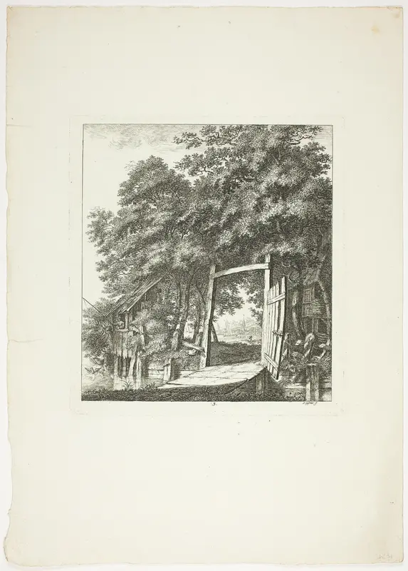 Fishing from a Window, plate three from Paysages Dédiés à M. Warelet Wall Art by Salomon Gessner - High-Resolution Digital Print