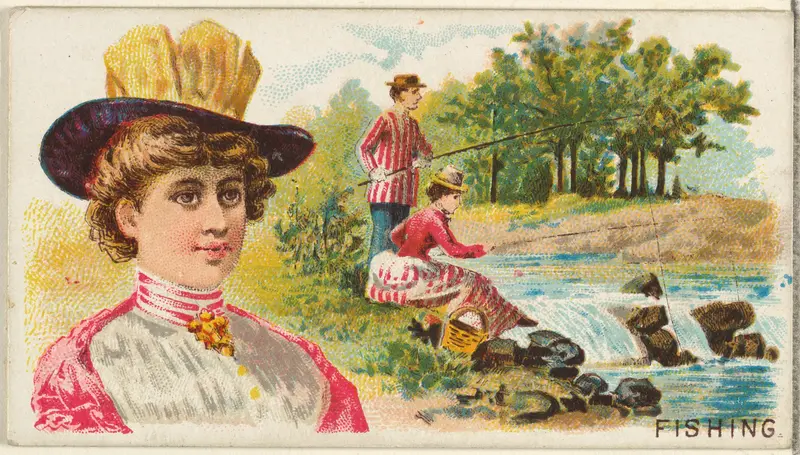 Fishing, from the Games and Sports series (N165) for Old Judge Cigarettes Wall Art by Goodwin & Company - High-Resolution Digital Print