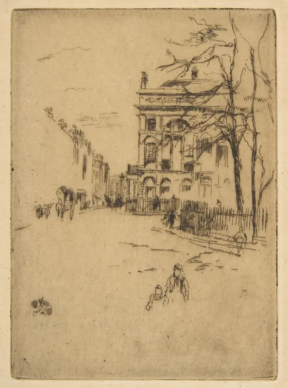 Fitzroy Square (Street Scene) Wall Art by James McNeill Whistler - High-Resolution Digital Print