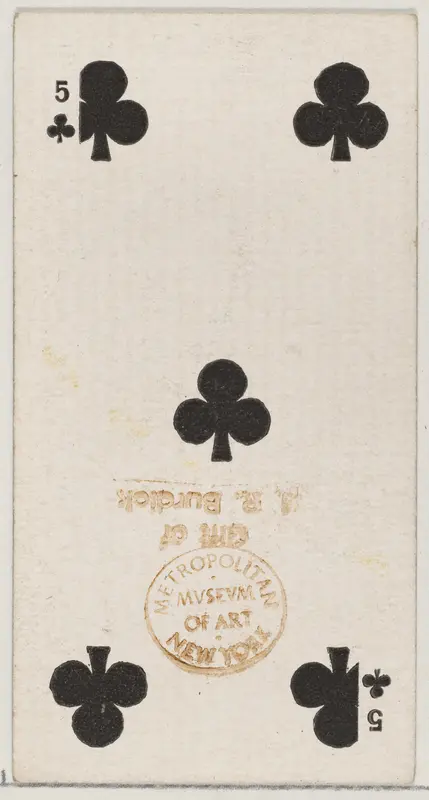 Five Clubs (black), from the Playing Cards series (N84) for Duke brand cigarettes Wall Art by W. Duke, Sons & Co. - High-Resolution Digital Print