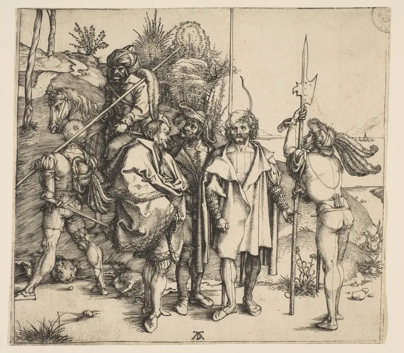 Five Foot Soldiers and a Mounted Turk Wall Art by Albrecht Dürer - High-Resolution Digital Print