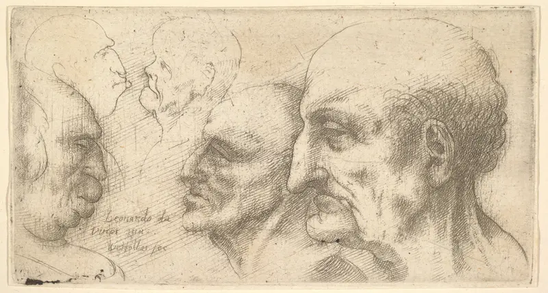 Five Heads Wall Art by Wenceslaus Hollar - High-Resolution Digital Print