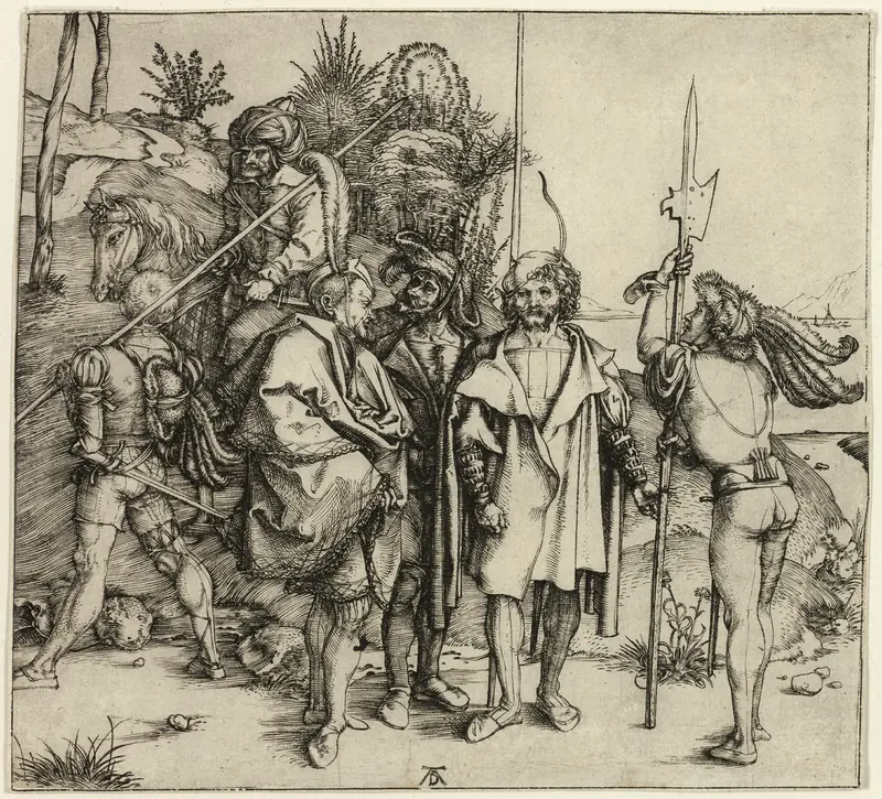 Five Landsknechte and an Oriental Man on Horseback