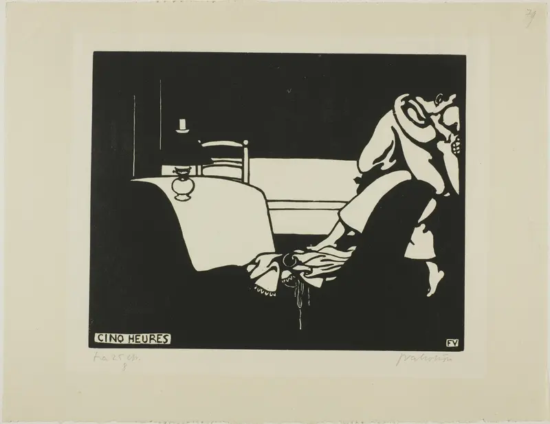 Five O'Clock, plate seven from Intimacies Wall Art by Félix Edouard Vallotton - High-Resolution Digital Print