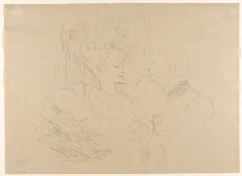 Five O'Clock:  Supper in London Wall Art by Henri de Toulouse-Lautrec - High-Resolution Digital Print