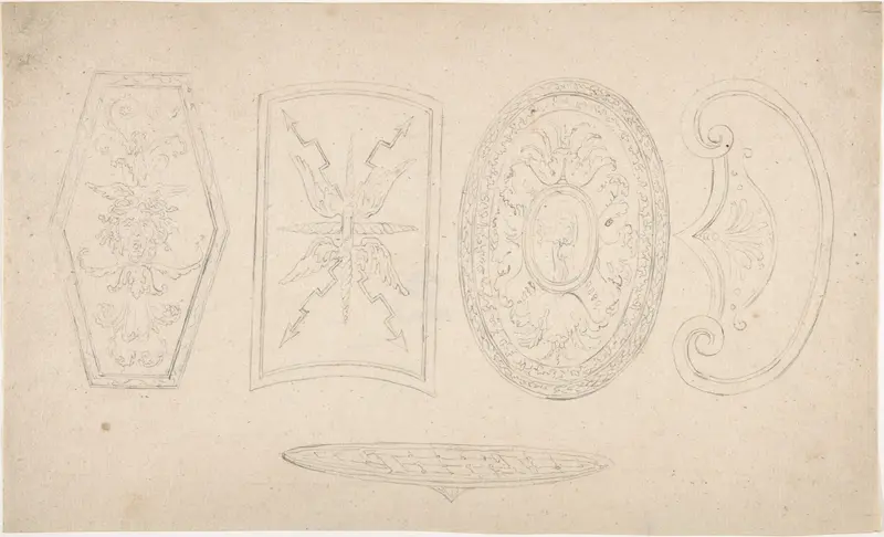 Five Shields Wall Art by Anonymous, German, 19th century - High-Resolution Digital Print