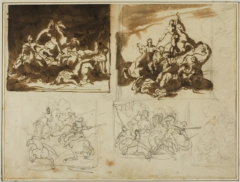 Five Sketches for a Cavalry Battle
