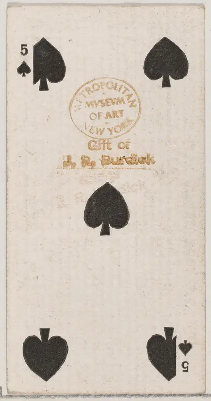 Five Spades (black), from the Playing Cards series (N84) for Duke brand cigarettes Wall Art by W. Duke, Sons & Co. - High-Resolution Digital Print