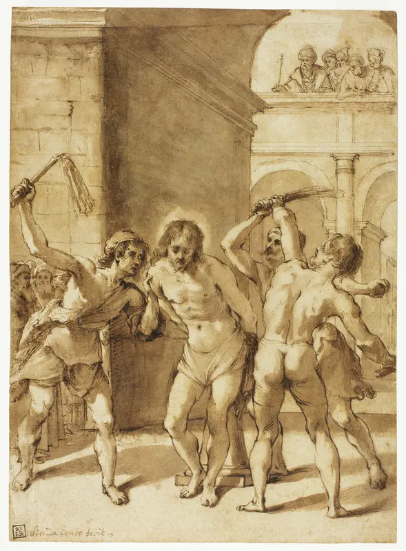 Flagellation of Christ Wall Art by Guercino, School of - High-Resolution Digital Print