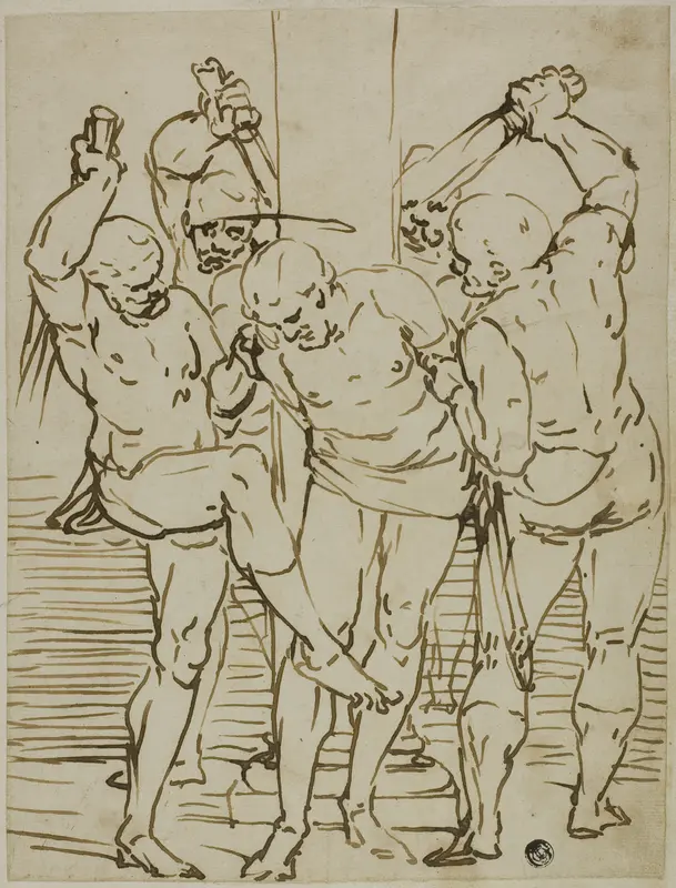 Flagellation of Christ Wall Art by School of Luca Cambiaso - High-Resolution Digital Print