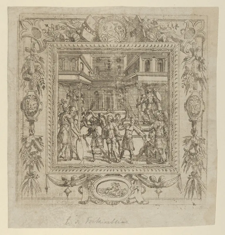 Flagellation of Christ in an ornate Frame
