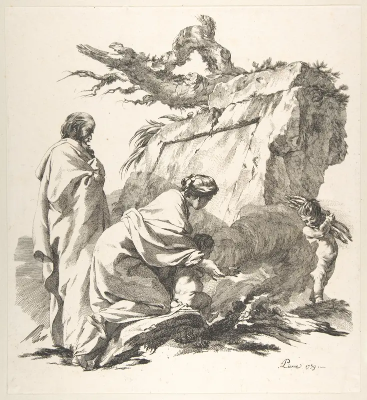 Flight Into Egypt Wall Art by Jean-Baptiste Marie Pierre - High-Resolution Digital Print