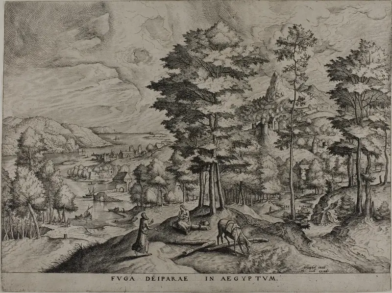 Flight into Egypt, from The Large Landscapes Wall Art by Johannes van Doetecum - High-Resolution Digital Print