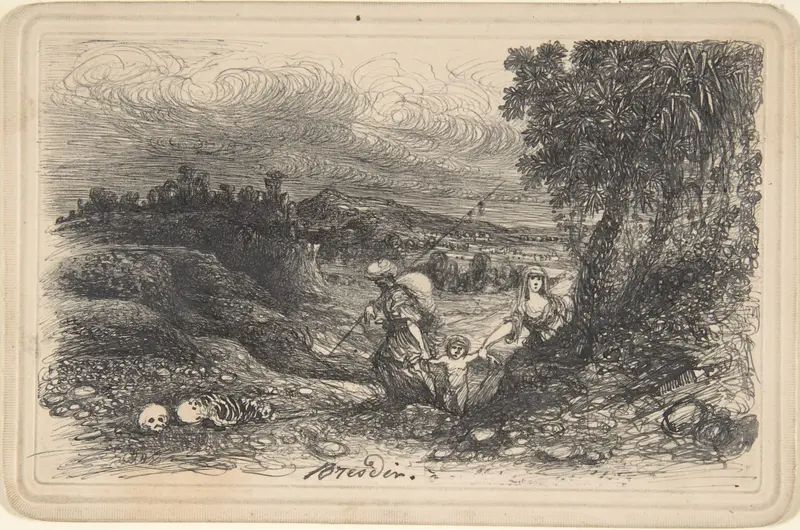 Flight to Egypt Wall Art by Rodolphe Bresdin - High-Resolution Digital Print