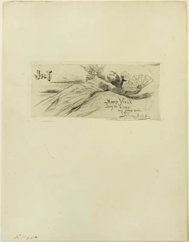 Flirt Wall Art by Félicien Rops - High-Resolution Digital Print