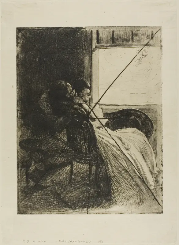 Flirtation, plate six from Woman Wall Art by Albert Besnard - High-Resolution Digital Print