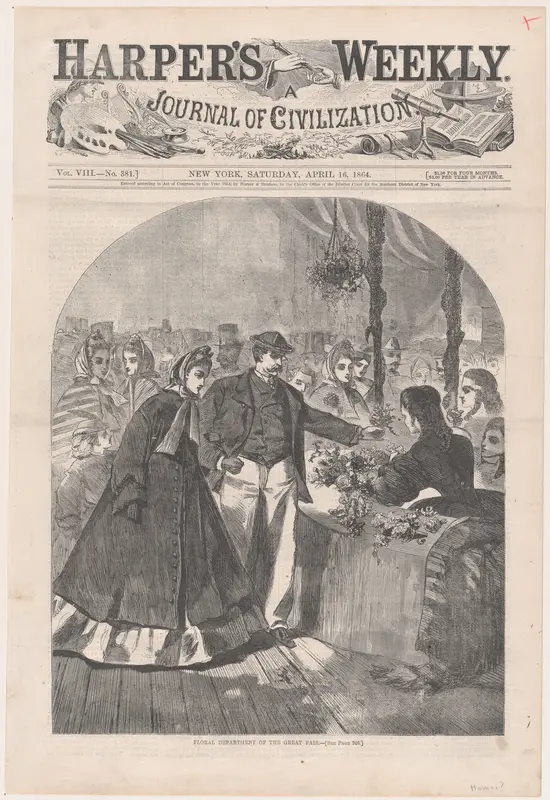 Floral Department of the Great Fair (from "Harper's Weekly," Vol. VIII) Wall Art by Winslow Homer - High-Resolution Digital Print