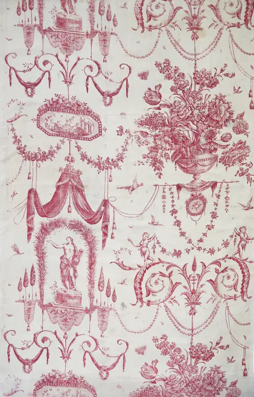 Floral print with figures