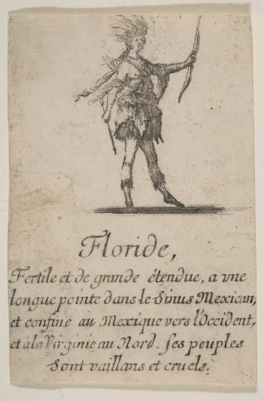 Floride, from the playing cards "Jeu de la Géographie" Wall Art by Stefano della Bella - High-Resolution Digital Print