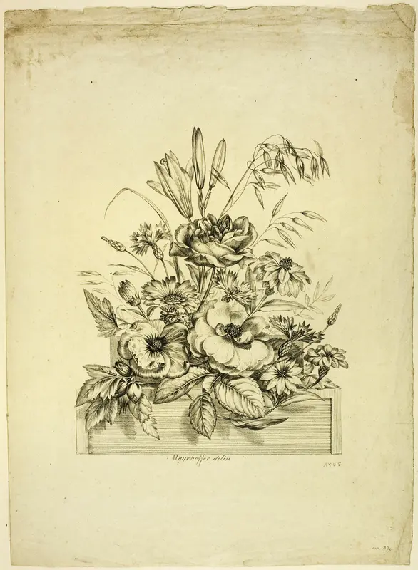 Flower Piece Wall Art by Johann Nepomuk Mayrhoffer - High-Resolution Digital Print