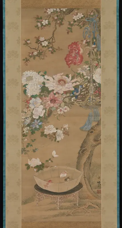 Flowers and Goldfish Wall Art by Sō Shizan - High-Resolution Digital Print
