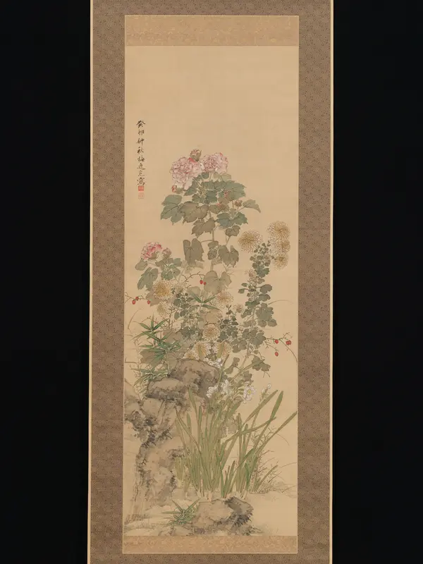 Flowers and Grasses of Autumn Wall Art by Yamamoto Baiitsu 山本梅逸 - High-Resolution Digital Print