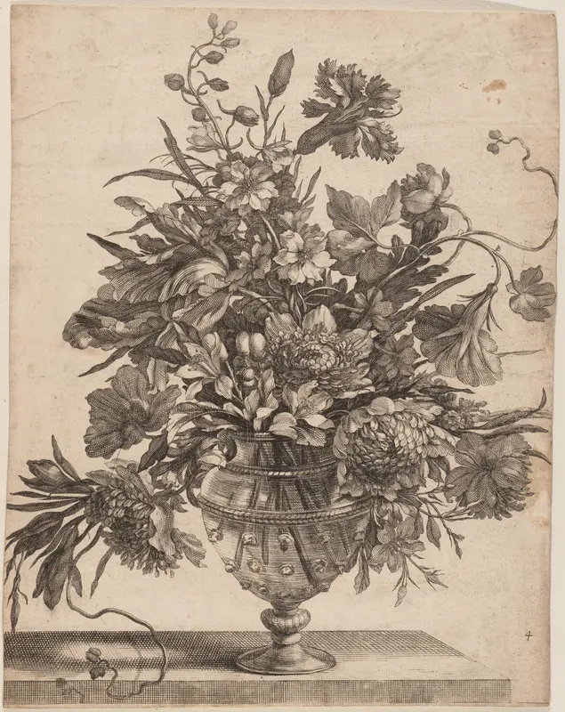 [Flowers Arranged in a Glass Vase] Wall Art by Jean-Baptiste Monnoyer - High-Resolution Digital Print