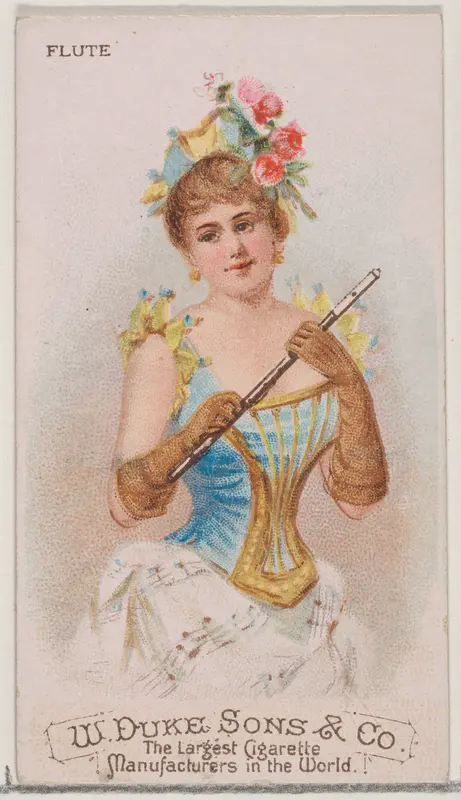 Flute, from the Musical Instruments series (N82) for Duke brand cigarettes Wall Art by W. Duke, Sons & Co. - High-Resolution Digital Print