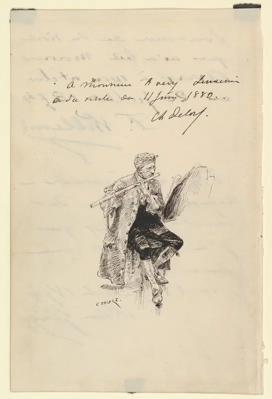 Flutist Wall Art by Charles-Edouard Delort - High-Resolution Digital Print
