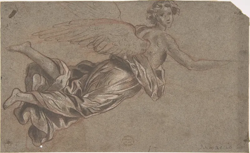 Flying Angel Wall Art by Anonymous, Italian, 17th century - High-Resolution Digital Print