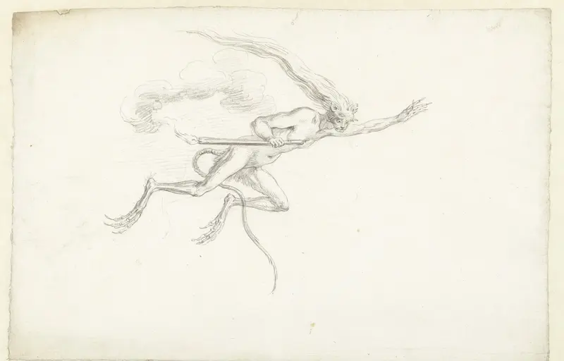 Flying Demonic Creature with a Torch Wall Art by Unknown - High-Resolution Digital Print
