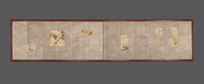 Folding Screen for Tea Ceremony with Six Bird-and-Flower Paintings