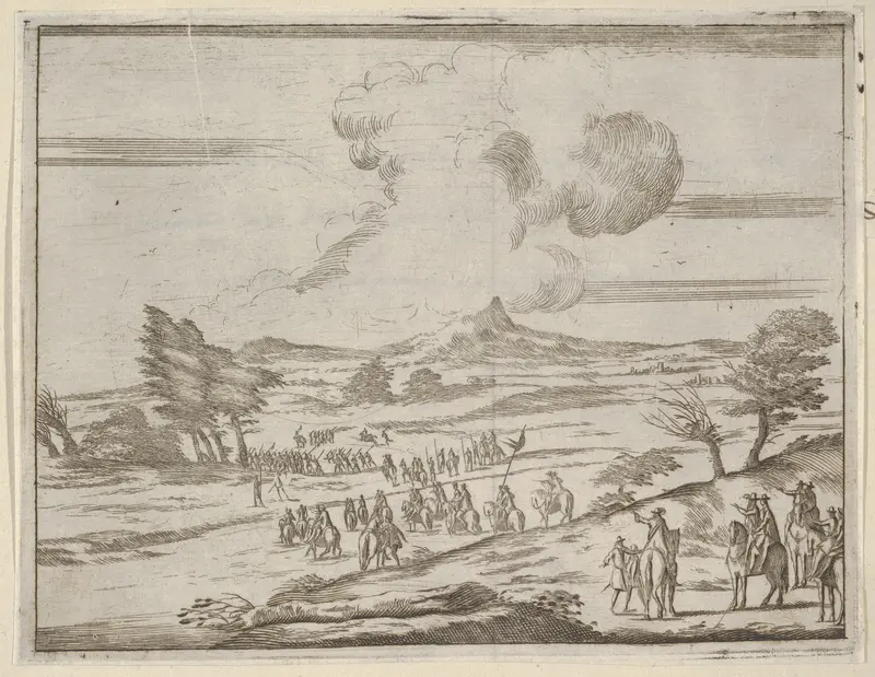 Following Francesco I d'Este's Example, His Troops Safely Pass Torrents During Extreme Weather, from "L'Idea di un Principe ed Eroe Cristiano in Francesco I d'Este, di Modena e Reggio Duca VIII [...]" Wall Art by Bartolomeo Fenice (Fénis) - High-Resolution Digital Print