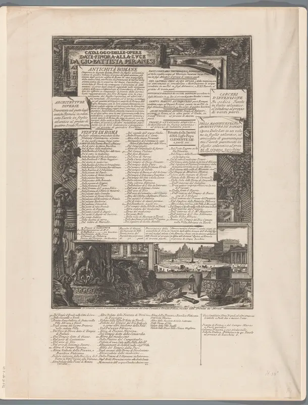 Fondslijst van Giovanni Battista Piranesi Wall Art by Unknown - High-Resolution Digital Print