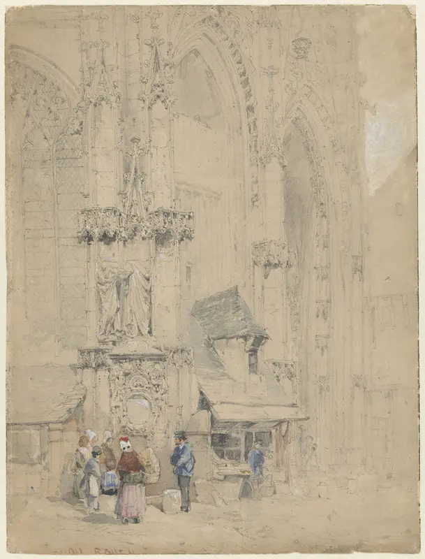 Fontaine S. Maclou, tegen de S. Maclou te Rouaan Wall Art by Unknown - High-Resolution Digital Print