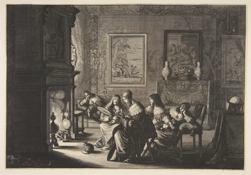 Foolish Virgins Sleeping (Les Vierges folles sommolent en attendant l'arrivée de l'époux) Wall Art by Abraham Bosse - High-Resolution Digital Print