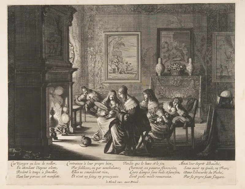 Foolish Virgins Sleeping Wall Art by Abraham Bosse - High-Resolution Digital Print