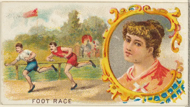 Foot Race, from the Games and Sports series (N165) for Old Judge Cigarettes Wall Art by Goodwin & Company - High-Resolution Digital Print
