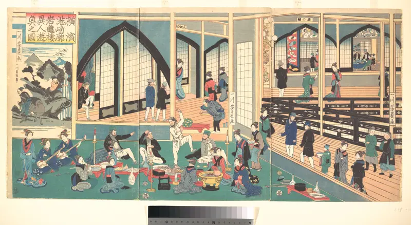Foreigners Enjoying Themselves in the Gankirō