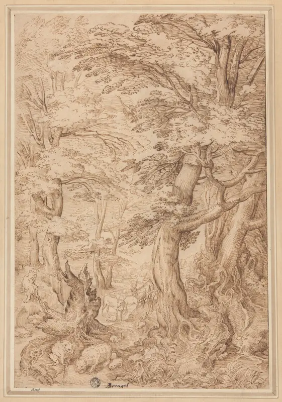 Forest Landscape with Wild Animals Wall Art by Pieter Bruegel, the elder - High-Resolution Digital Print