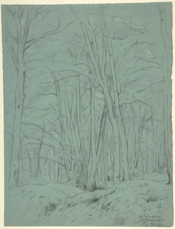 Forest View Near Fontainebleau Wall Art by Paul Flandrin - High-Resolution Digital Print