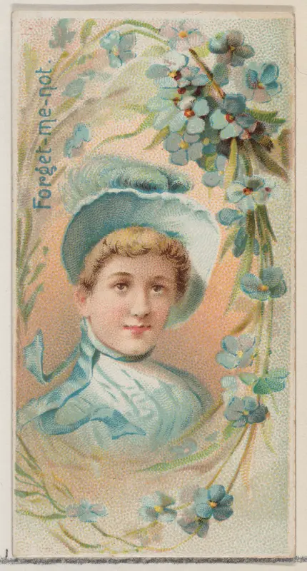Forget-Me-Not, from the series Floral Beauties and Language of Flowers (N75) for Duke brand cigarettes Wall Art by American Tobacco Company - High-Resolution Digital Print