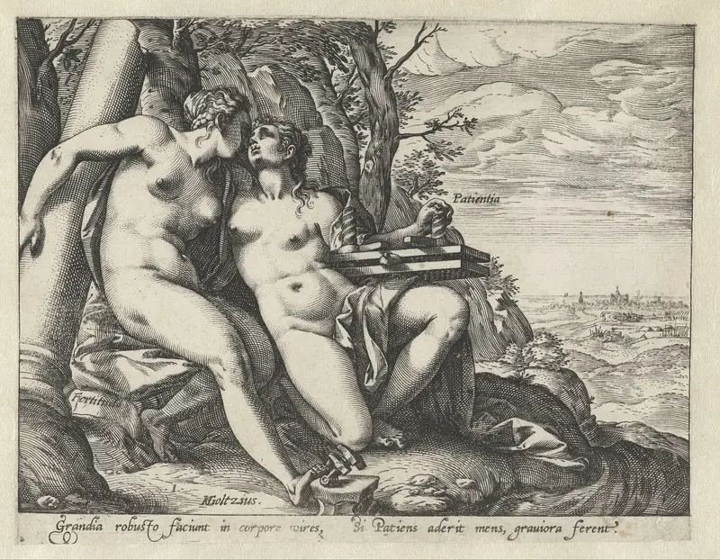 Fortitude and Patience Wall Art by Hendrick Goltzius - High-Resolution Digital Print
