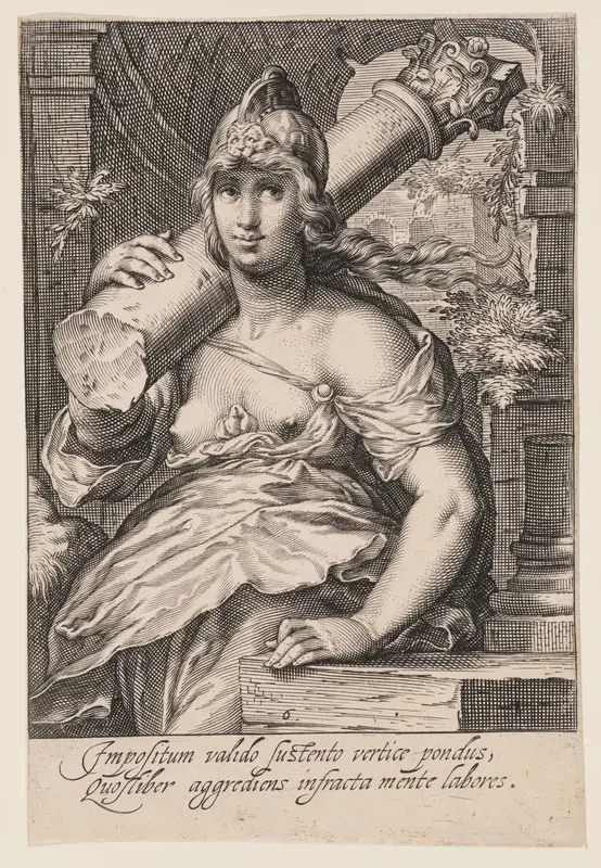Fortitude, from The Seven Virtues Wall Art by Jacob Matham - High-Resolution Digital Print
