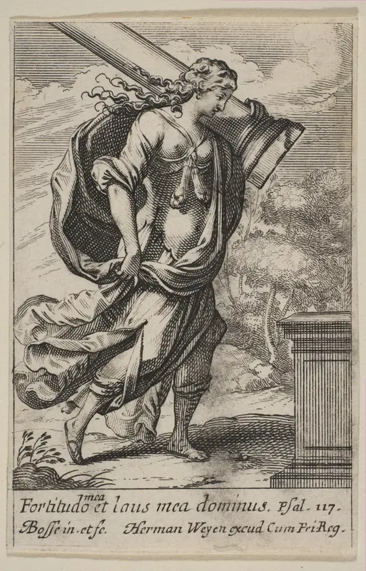 Fortitude, from "The Virtues" (Les Vertus) Wall Art by Abraham Bosse - High-Resolution Digital Print