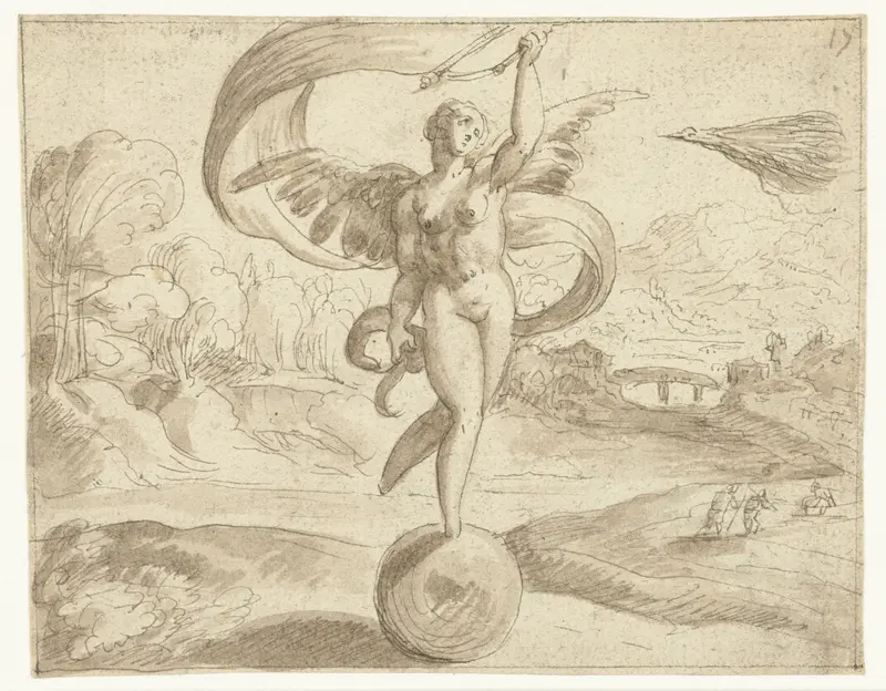 Fortuna zonder voeten, staande op een bol Wall Art by Jan Snellinck (I) - High-Resolution Digital Print
