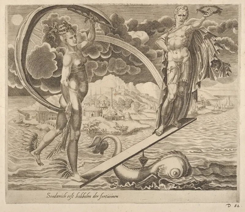 Fortune Using Man as a Plaything from Six Sayings about Fortune Wall Art by Dirck Volckertsz Coornhert - High-Resolution Digital Print