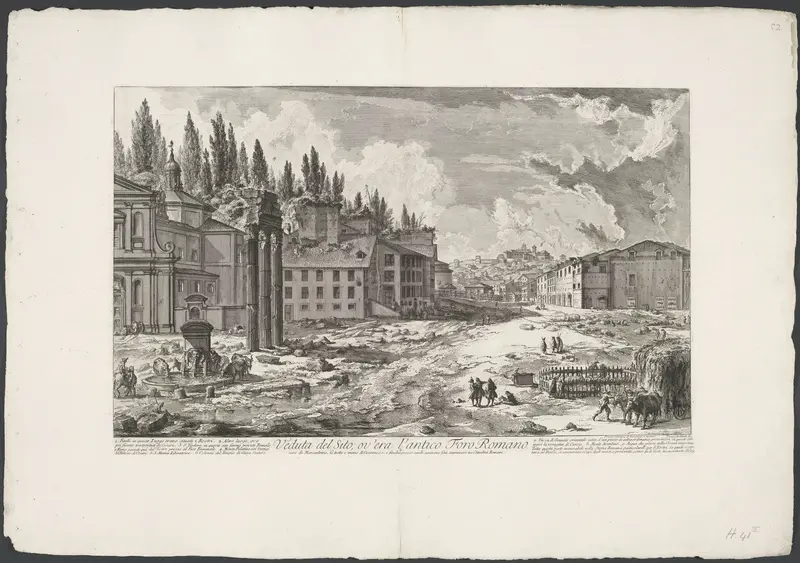 Forum Romanum met de Tempel van Jupiter Stator te Rome Wall Art by Unknown - High-Resolution Digital Print